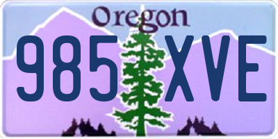 OR license plate 985XVE