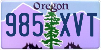 OR license plate 985XVT