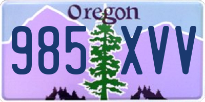 OR license plate 985XVV