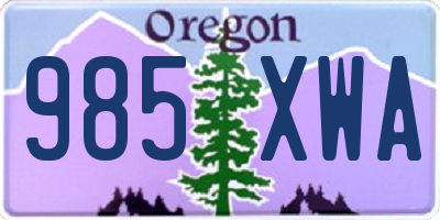 OR license plate 985XWA