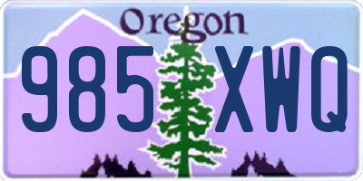 OR license plate 985XWQ