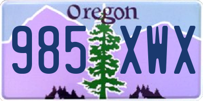 OR license plate 985XWX