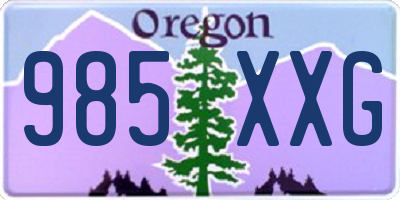 OR license plate 985XXG
