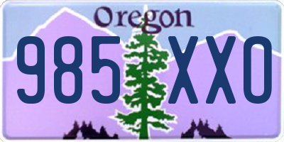 OR license plate 985XXO