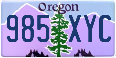 OR license plate 985XYC