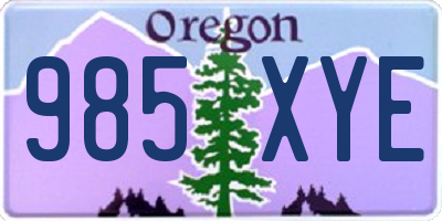 OR license plate 985XYE