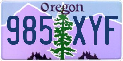 OR license plate 985XYF