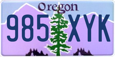 OR license plate 985XYK