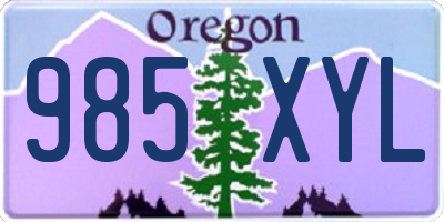 OR license plate 985XYL