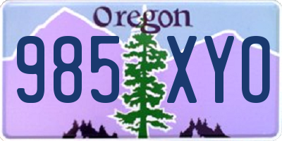 OR license plate 985XYO