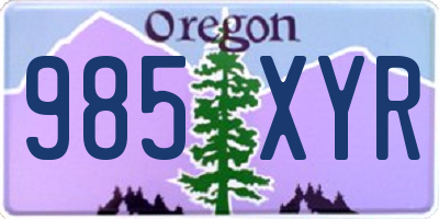 OR license plate 985XYR