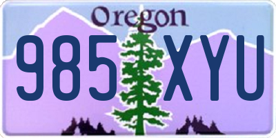 OR license plate 985XYU