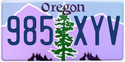 OR license plate 985XYV