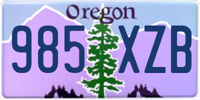 OR license plate 985XZB