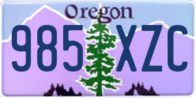 OR license plate 985XZC