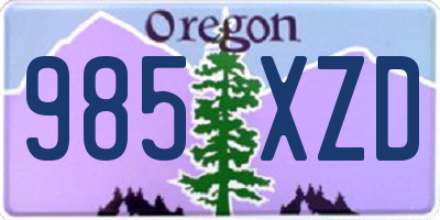 OR license plate 985XZD