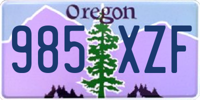 OR license plate 985XZF