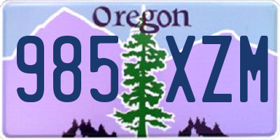 OR license plate 985XZM
