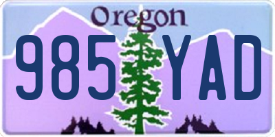 OR license plate 985YAD