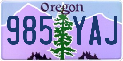 OR license plate 985YAJ