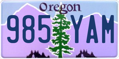 OR license plate 985YAM