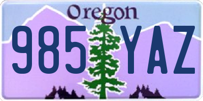 OR license plate 985YAZ