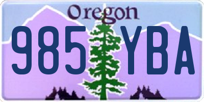 OR license plate 985YBA