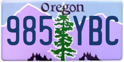 OR license plate 985YBC