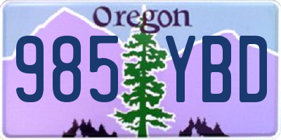 OR license plate 985YBD