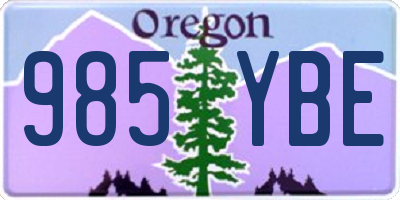 OR license plate 985YBE