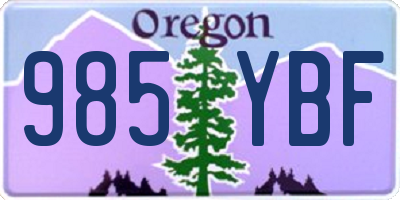 OR license plate 985YBF