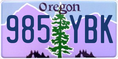 OR license plate 985YBK