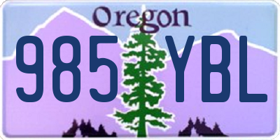 OR license plate 985YBL