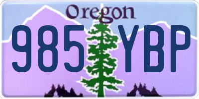 OR license plate 985YBP