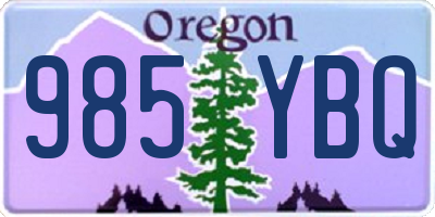 OR license plate 985YBQ