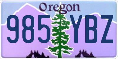 OR license plate 985YBZ