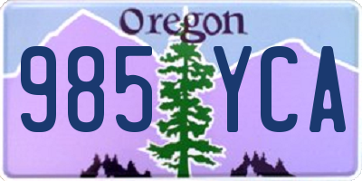 OR license plate 985YCA