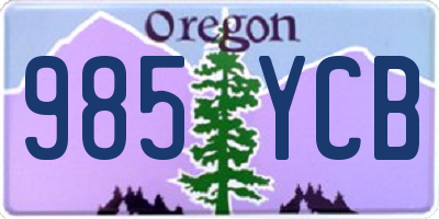 OR license plate 985YCB