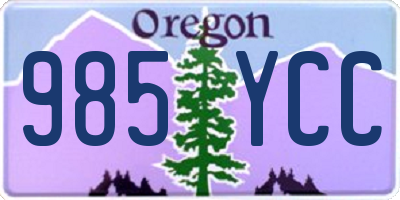OR license plate 985YCC