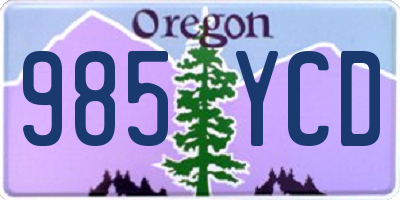 OR license plate 985YCD