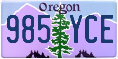 OR license plate 985YCE