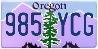 OR license plate 985YCG