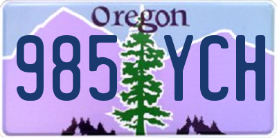 OR license plate 985YCH