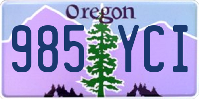 OR license plate 985YCI
