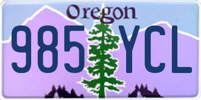 OR license plate 985YCL