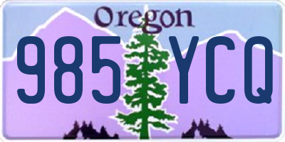 OR license plate 985YCQ