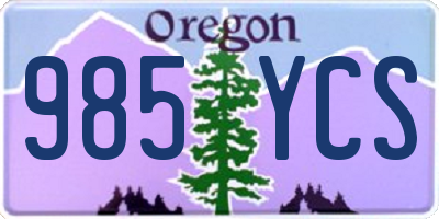 OR license plate 985YCS