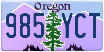 OR license plate 985YCT