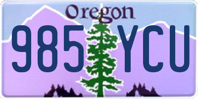 OR license plate 985YCU