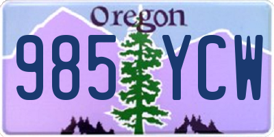 OR license plate 985YCW